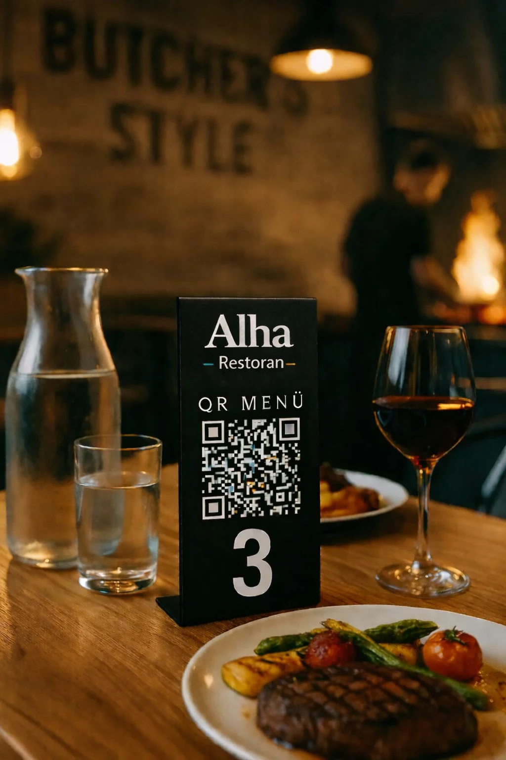 Siyah Metal QR Stand